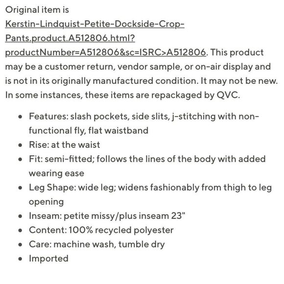 Studio Park Navy Blue Wide-Leg cropped Women's Pants Sz 2X Petite - Picture 4 of 4